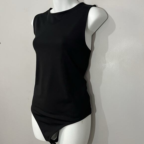 NWT Express Black Sleeveless Bodysuit Scoop Neck NEW Fitted Large Stretchy Top - Picture 5 of 8